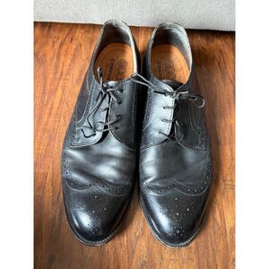 ECCO Comfort Men's Leather Black Wing Tip Lace Oxford Shoes Size 11